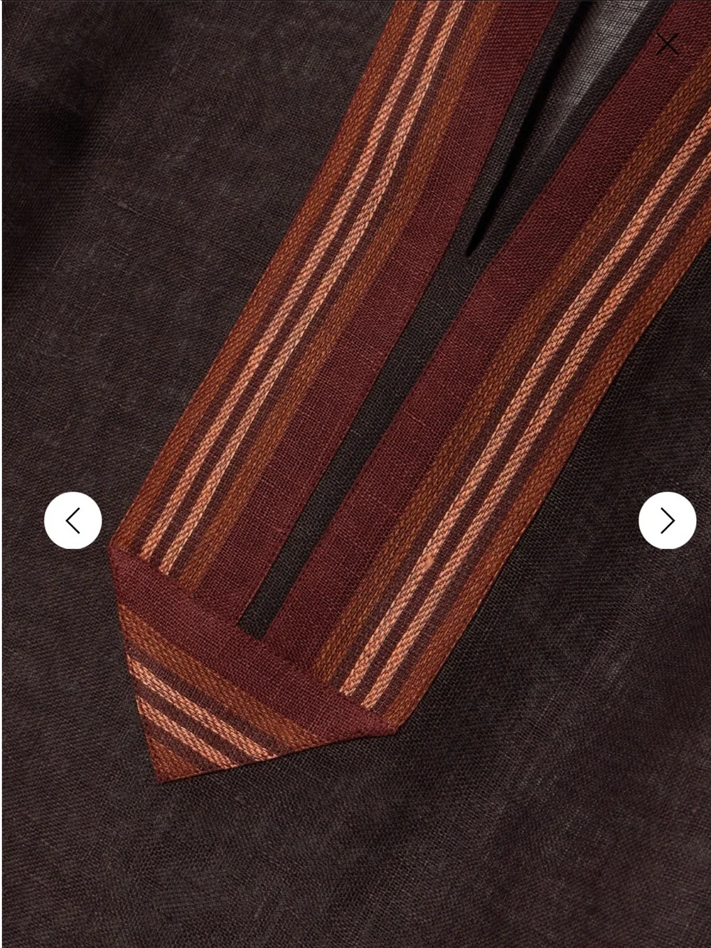 TORY BURCH Striped linen tunic dark brown  size small